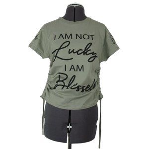 On Fire juniors graphic print inspirational ruched t-shirt